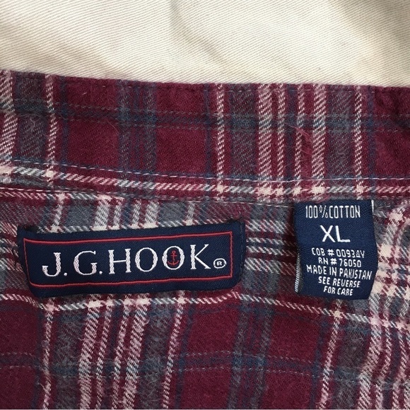 J. G. Hook Men's beige button up long sleeve cotton shirt jacket - Picture 8 of 15